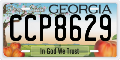GA license plate CCP8629