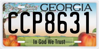 GA license plate CCP8631