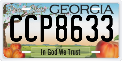 GA license plate CCP8633