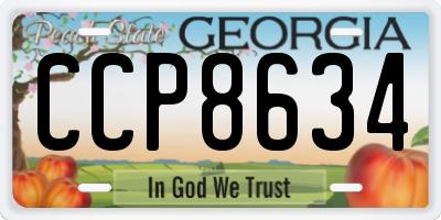 GA license plate CCP8634