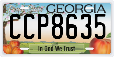 GA license plate CCP8635