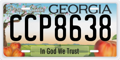 GA license plate CCP8638