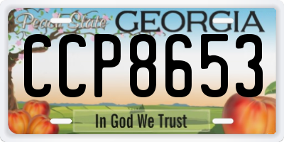 GA license plate CCP8653
