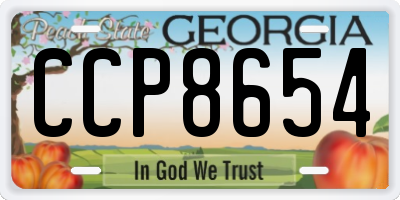 GA license plate CCP8654