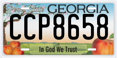 GA license plate CCP8658