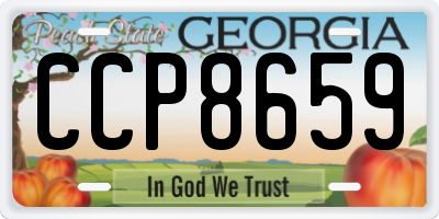 GA license plate CCP8659