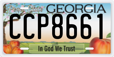 GA license plate CCP8661