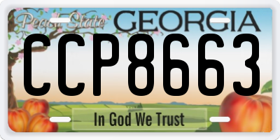 GA license plate CCP8663