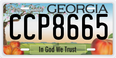 GA license plate CCP8665