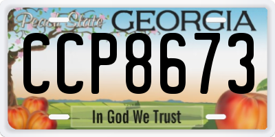 GA license plate CCP8673