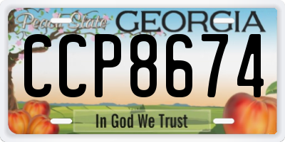 GA license plate CCP8674