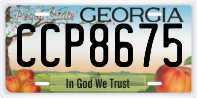 GA license plate CCP8675