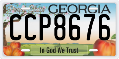 GA license plate CCP8676
