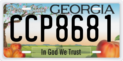 GA license plate CCP8681