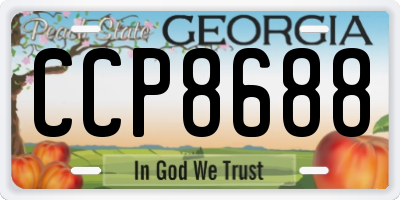 GA license plate CCP8688
