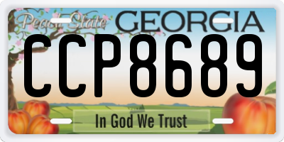 GA license plate CCP8689