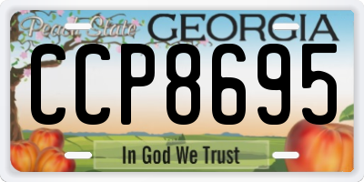 GA license plate CCP8695
