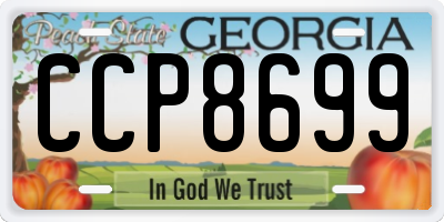 GA license plate CCP8699