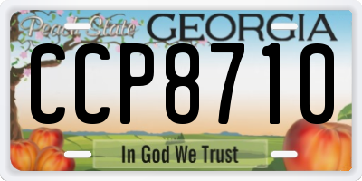 GA license plate CCP8710