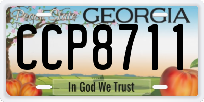 GA license plate CCP8711