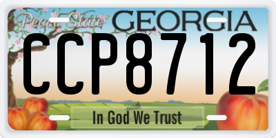 GA license plate CCP8712