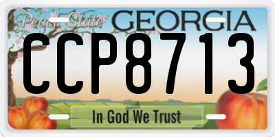 GA license plate CCP8713
