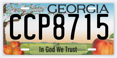 GA license plate CCP8715
