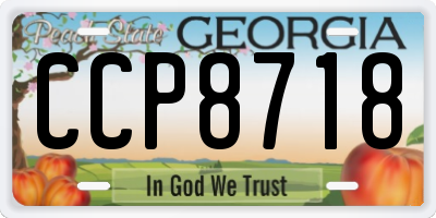 GA license plate CCP8718