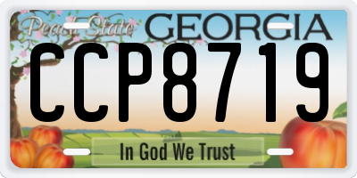 GA license plate CCP8719