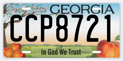 GA license plate CCP8721