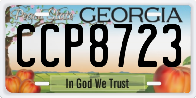 GA license plate CCP8723