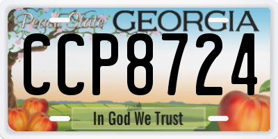 GA license plate CCP8724