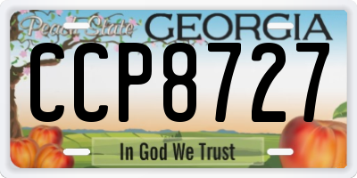 GA license plate CCP8727