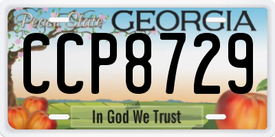 GA license plate CCP8729