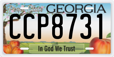 GA license plate CCP8731