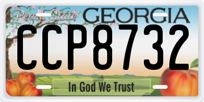 GA license plate CCP8732