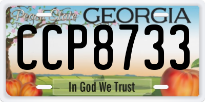 GA license plate CCP8733