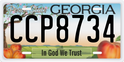 GA license plate CCP8734