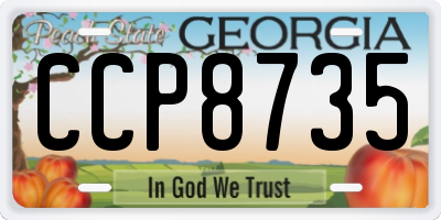 GA license plate CCP8735