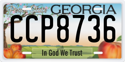 GA license plate CCP8736