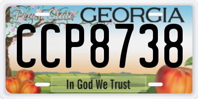 GA license plate CCP8738