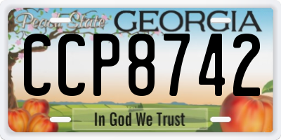 GA license plate CCP8742