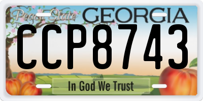 GA license plate CCP8743