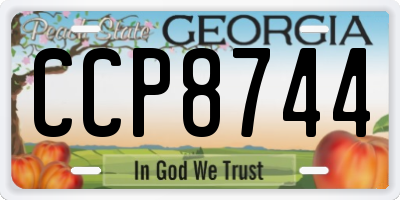 GA license plate CCP8744