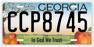 GA license plate CCP8745