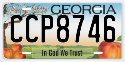 GA license plate CCP8746