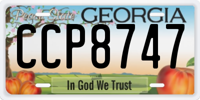GA license plate CCP8747