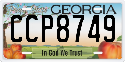 GA license plate CCP8749