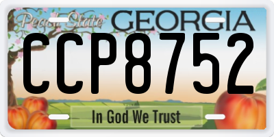 GA license plate CCP8752