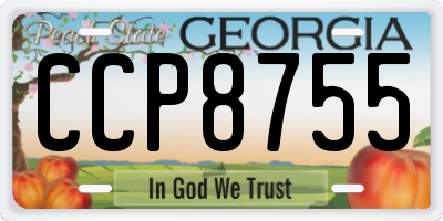 GA license plate CCP8755
